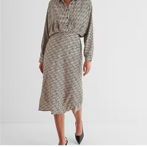 Express Black and White Portofino Dress for Work